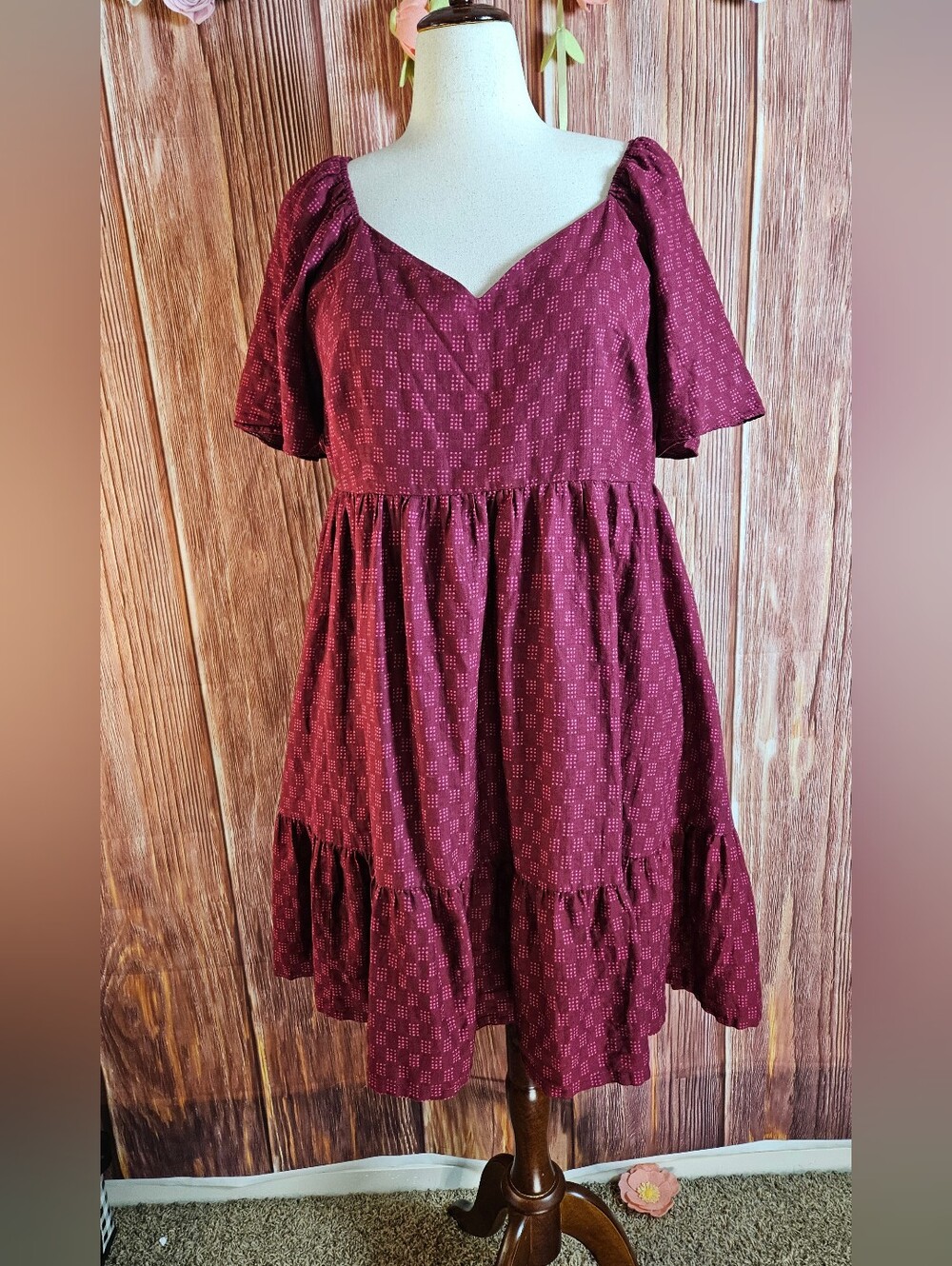 Ava & Viv Cotton Sweetheart Neckline Dress Plus Size